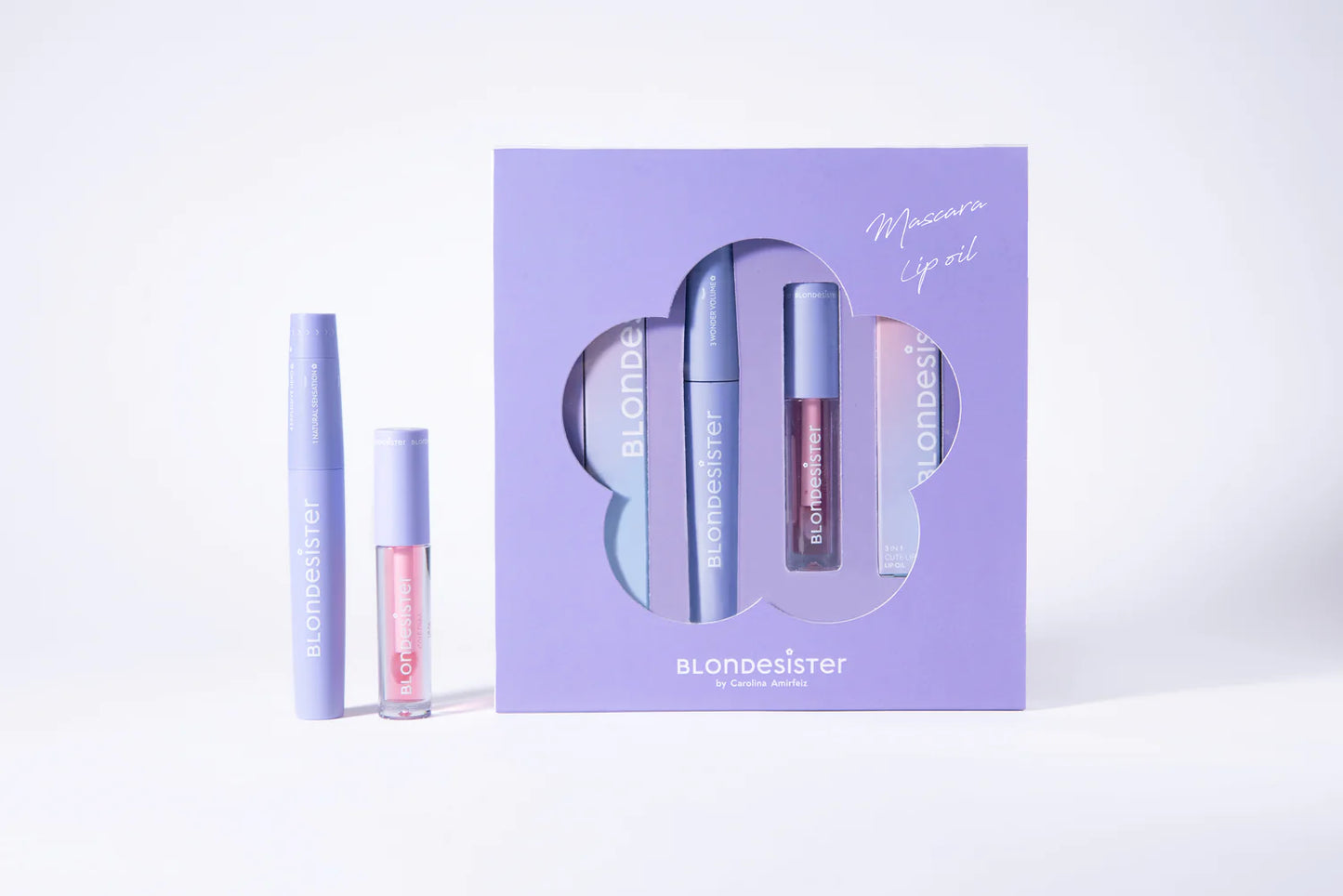 BLONDESISTER (juodos spalvos tušas 12ml ir bespalvis lūpų aliejus 2,5ml)