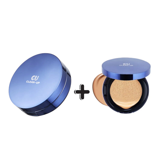 CUSKIN cushion makiažo pagrindas su keičiamu užpildu SPF50, 15g + 15g