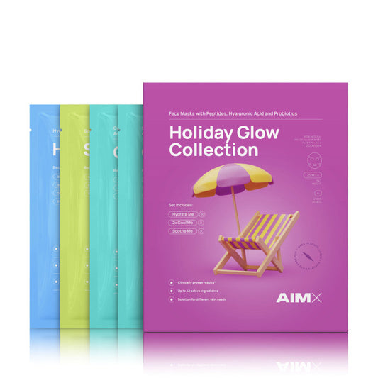 AIMX lakštinių kaukių rinkinys "Holiday Glow Collection" 4vnt Miloir