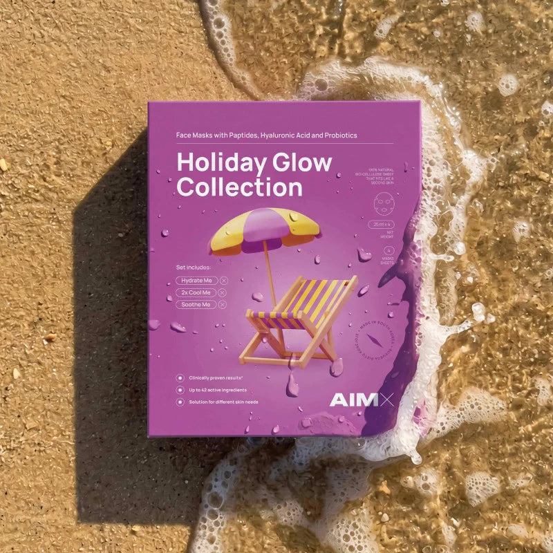 AIMX lakštinių kaukių rinkinys "Holiday Glow Collection" 4vnt Miloir